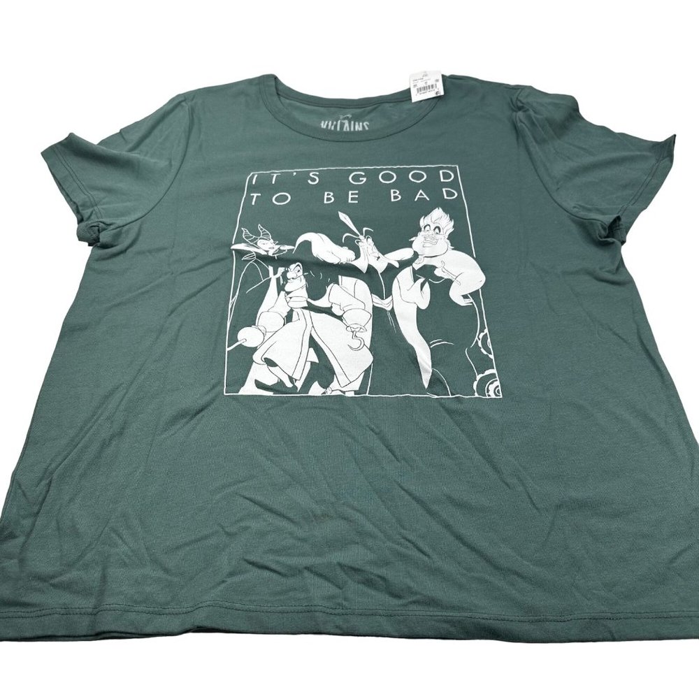 Disney Villains Women's Sz XXL It's Good To Be Bad Short Sleeve Tee Shirt Green